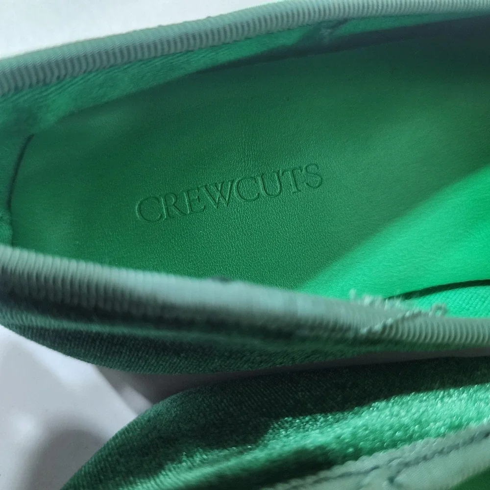 Crewcuts Kids Green Velvet Skull‎ Crossbones Smoking Loafers Flats PO58088104